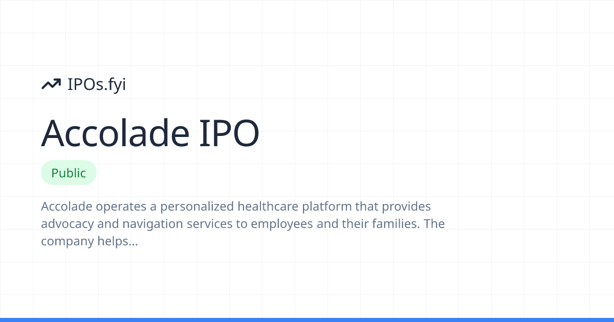 Accolade IPO Review: How It Went & Stock Performance | IPOs.fyi