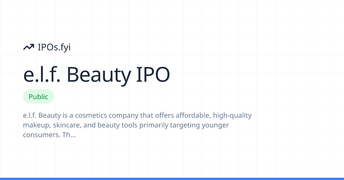 e.l.f. Beauty IPO Review: How It Went & Stock Performance | IPOs.fyi