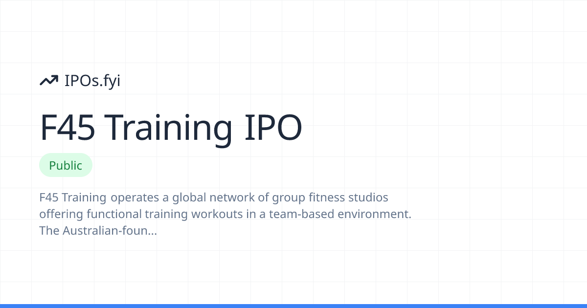 F45 Training IPO Review: How It Went & Stock Performance | IPOs.fyi
