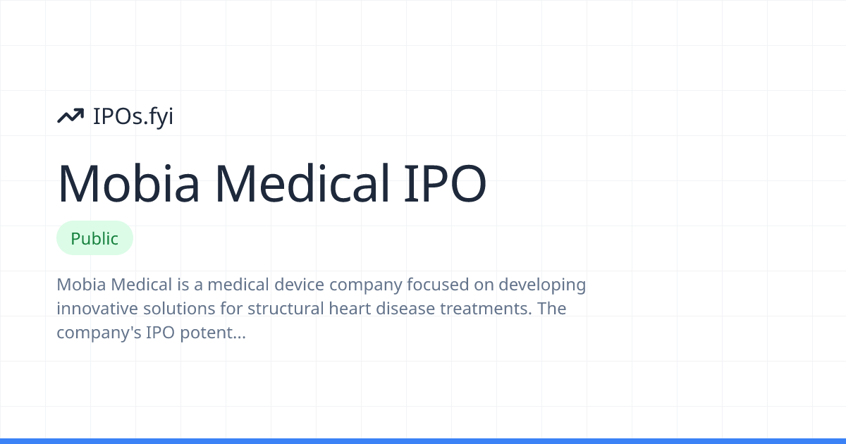Mobia Medical IPO Review: How It Went & Stock Performance | IPOs.fyi
