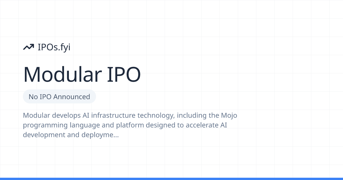 Is Modular Going Public? IPO & Stock Info (2026) | IPOs.fyi