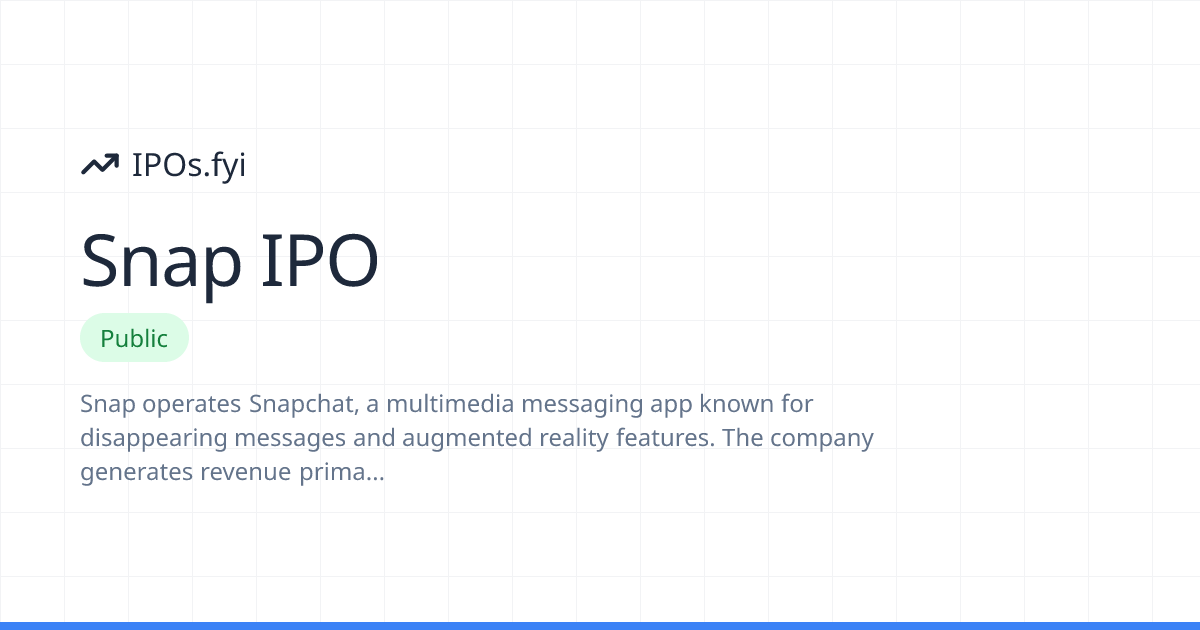 Snap IPO Review: How It Went & Stock Performance | IPOs.fyi