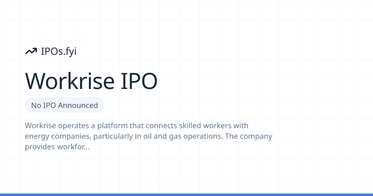 Is Workrise Going Public? IPO & Stock Info (2026) | IPOs.fyi